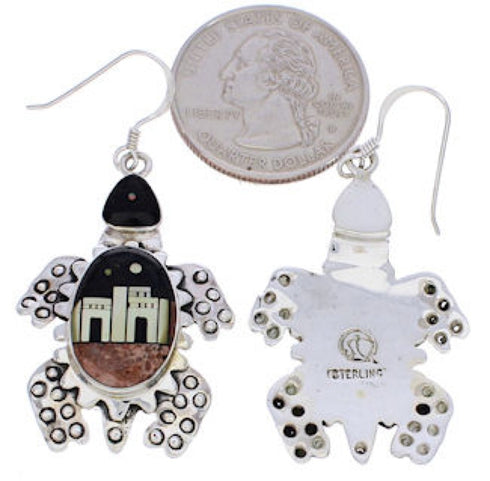 Native American or Pueblo Design Multicolor Turtle Earrings MW75817